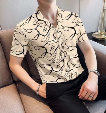 Buttermilk Aesthetic Half Sleeve Shirt With Revere Collar