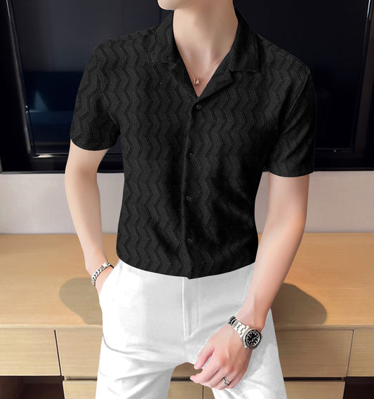 Premium Black Casual Half Sleeve shirt